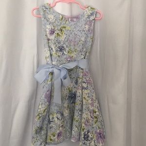 Blue Lace Floral Dress